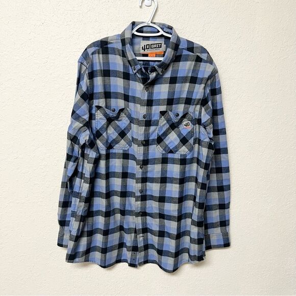 40 Grit By Duluth Trading Flannel Shirt Men's Standard Fit Plaid Size XL Tall - Picture 1 of 6